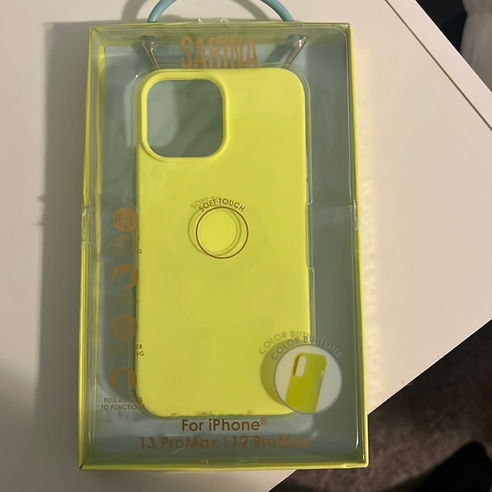 silicone iphone 13 pro max case, neon yellow